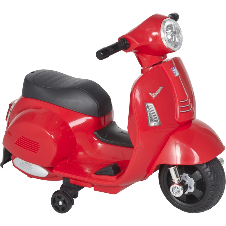 HOMCOM Elektrisches Kindermofa im Vespa Stil rot