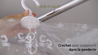 Lot de 2 sacs de rangement sous vide à suspendre Espace Taille M   L