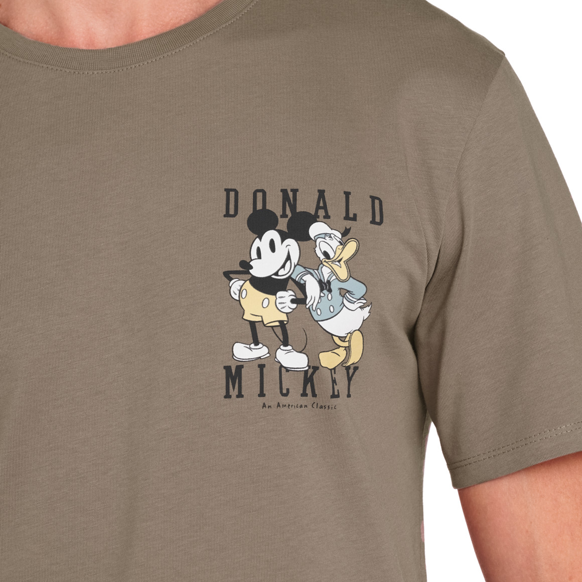 Micky Maus T-Shirt mit Rücken-Print hellbraun