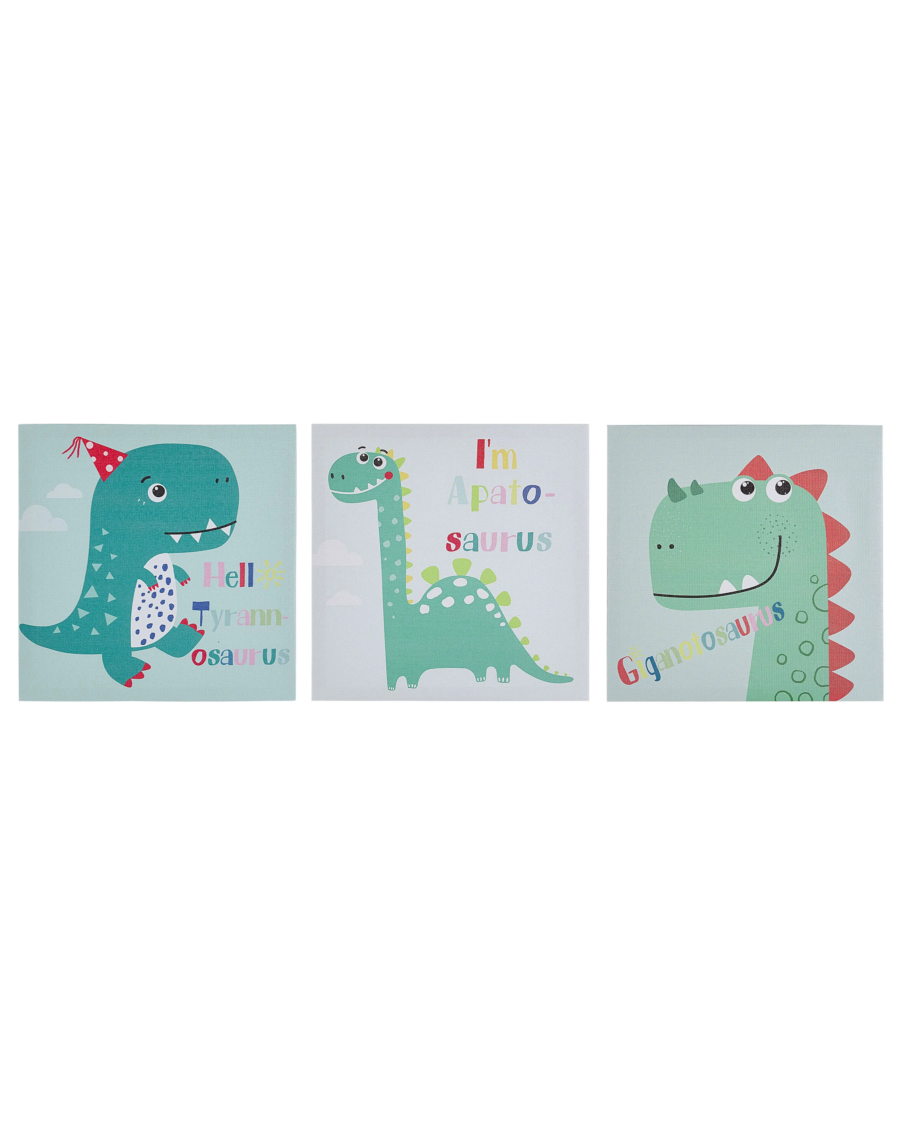 Set van 3 canvassen BINGUI Kids motief 30 x 30 cm Meerkleurig