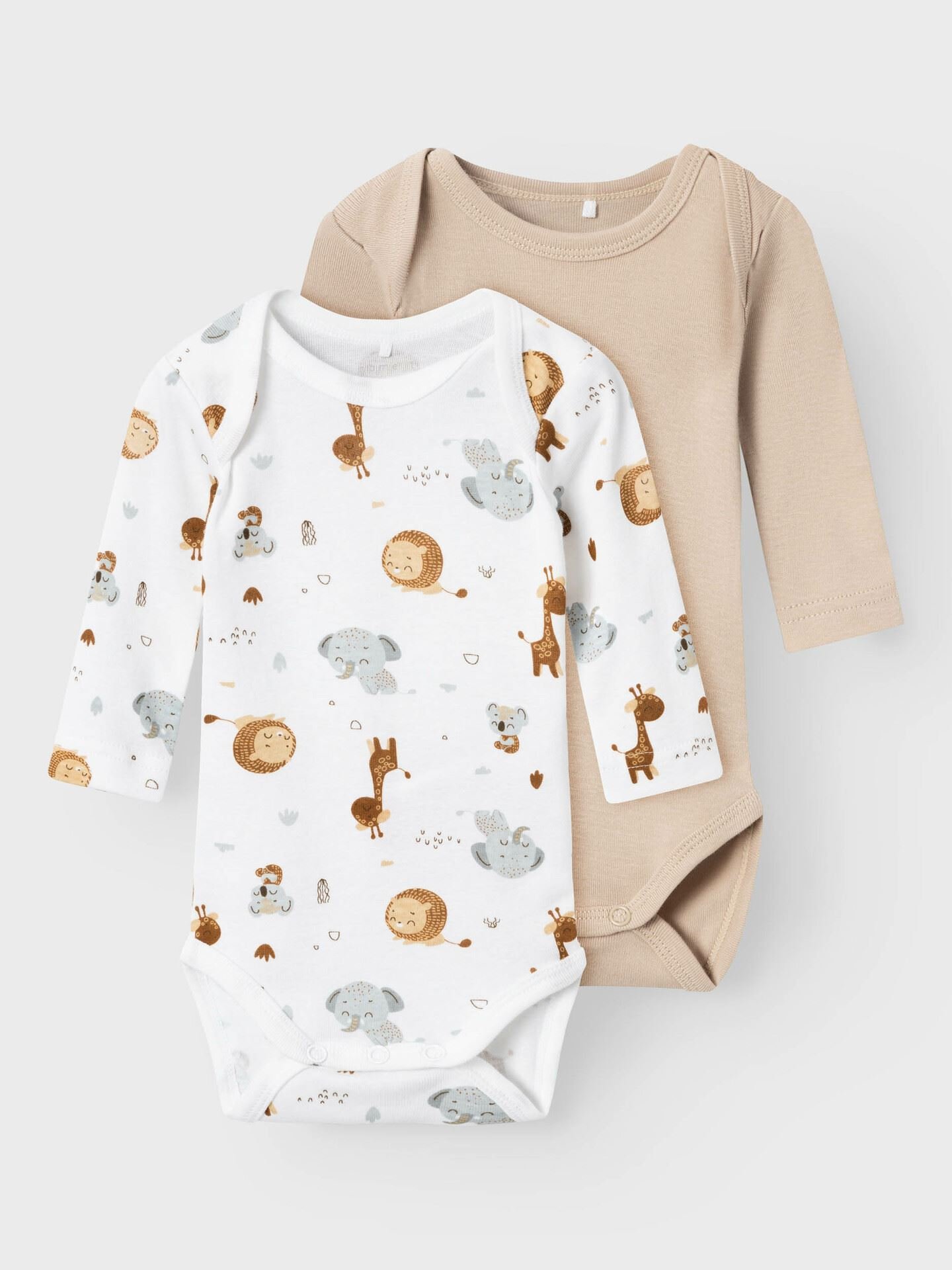 Body 2-Pack Long Sleeve Beige Animal