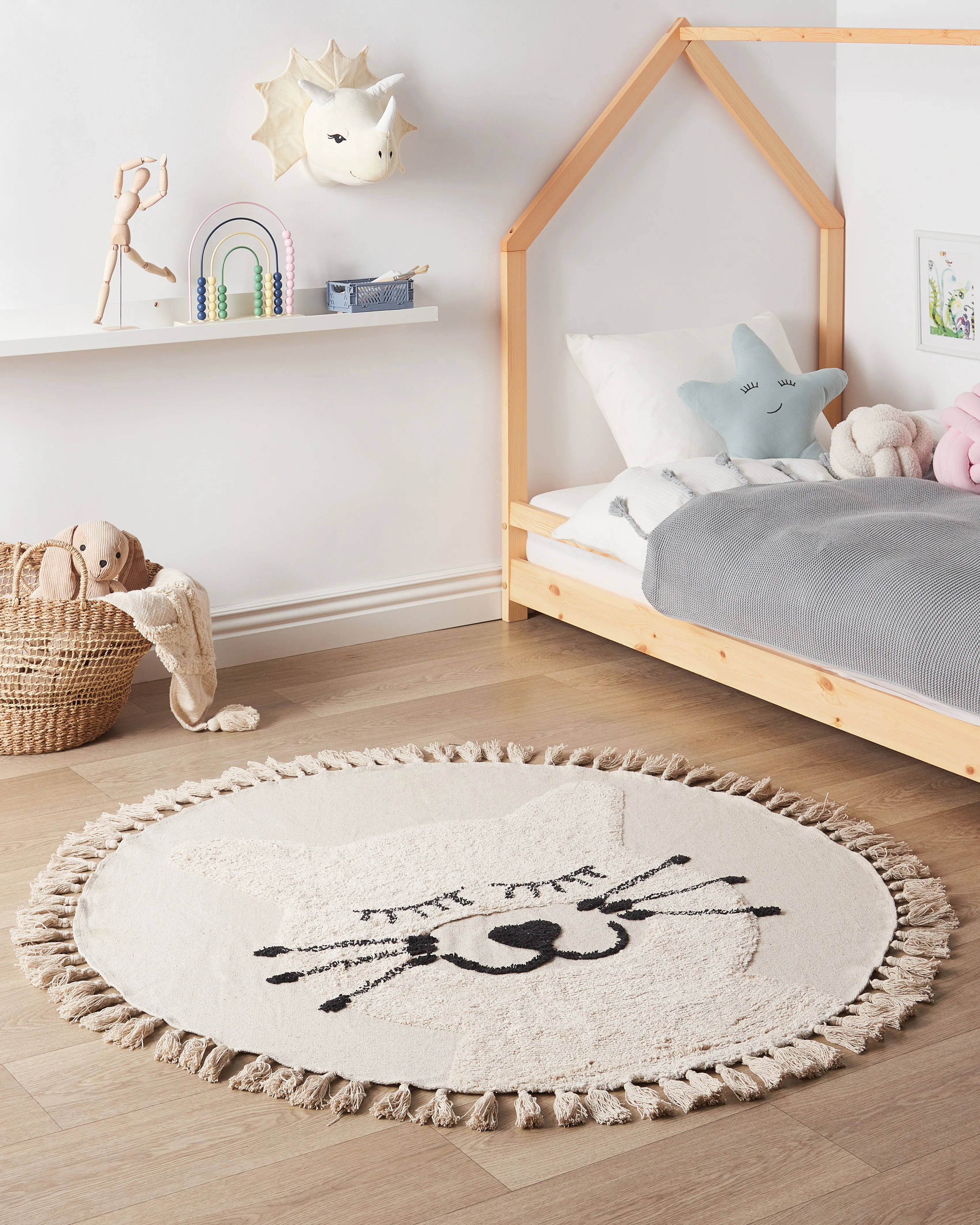 Kindervloerkleed ETSERI Beige ø 120 cm Katoen