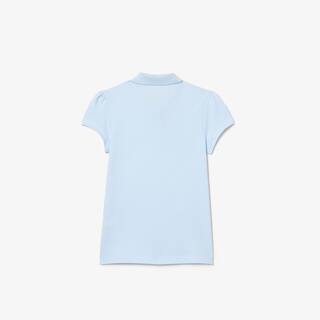 Polo Fille Lacoste en mini piqué avec col festonné Polos - Bleu - Lacoste - Fille