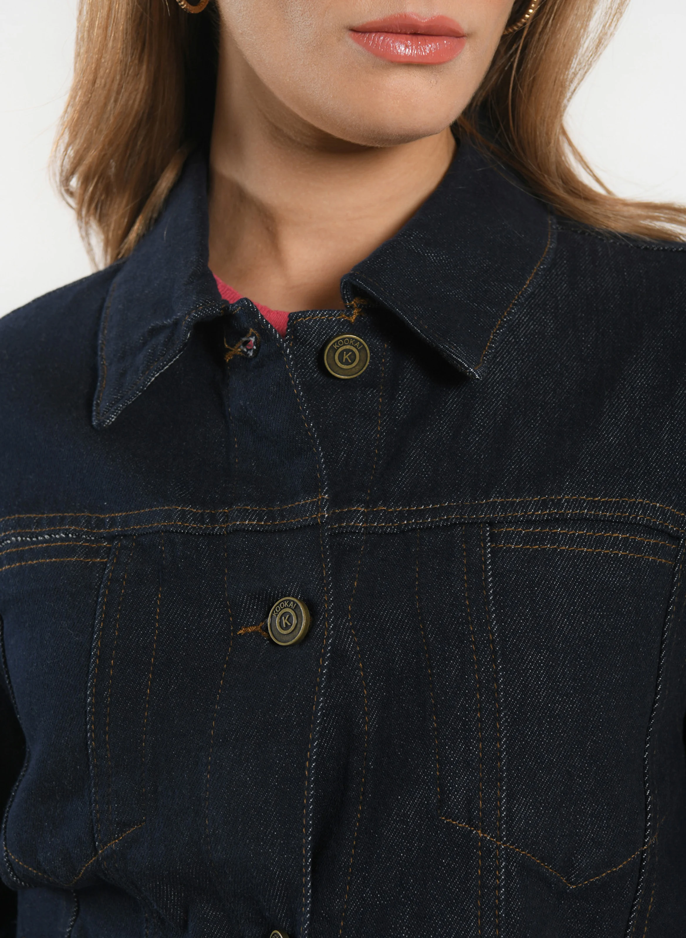 STACY - Veste en jean col classique | Noir