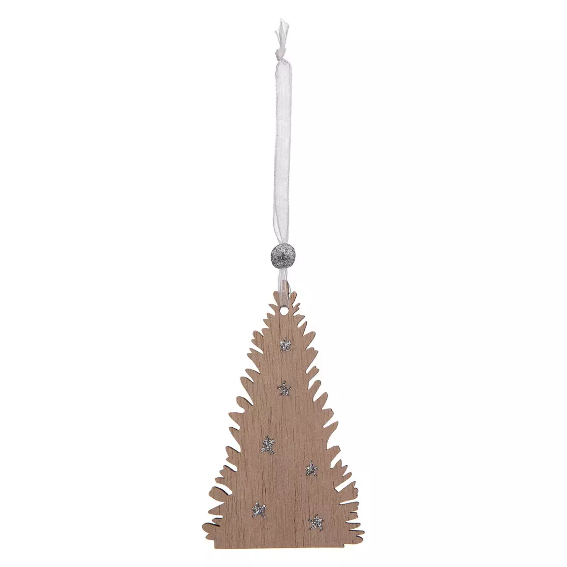 Lot de 4 flocons de Noël à suspendre (H10 cm) Natural Blanc