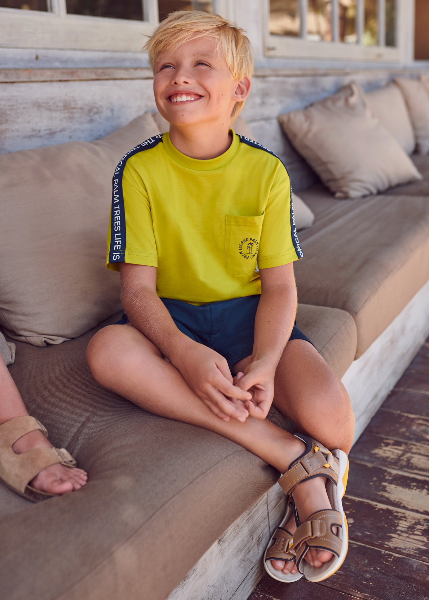 Conjunto de algodão de duas peças para meninos