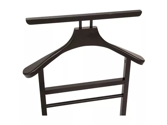 Valet de nuit , valet de chambre double en bois coloris noir - Longueur 47 x Profondeur 35 x Hauteur 103 cm