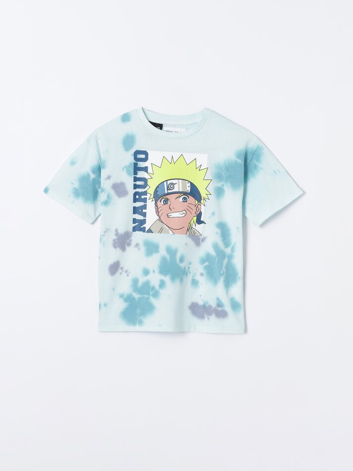 Camiseta tie-dye Naruto Shippuden - Verde Água