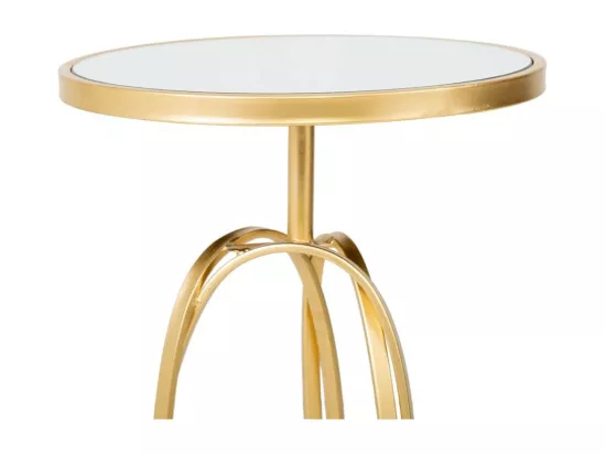 Table d'appoint en métal doré avec surface en verre d35.5x61h