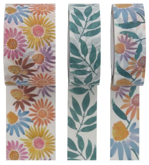 rubans adhésifs washi fleurs sauvages - 3x5m