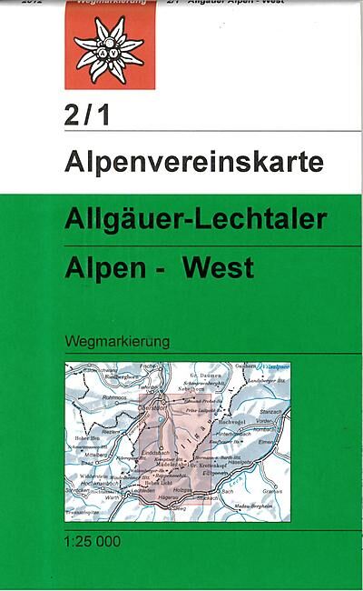 ALPENVEREIN - 2 1 ALLGAUER LECHTALER ALPEN OUEST 1 25 000