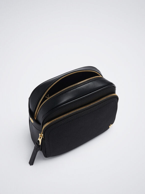 Bolsa de ombro patchwork - Preta