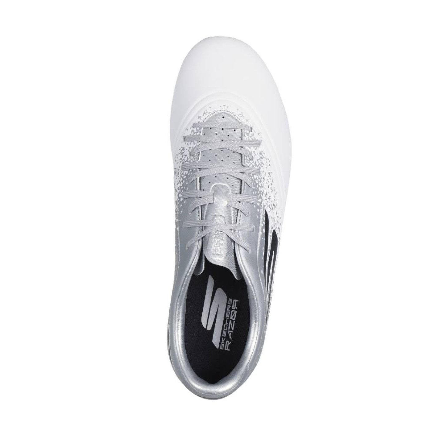 Skechers Razor 1.5 Academy Gras Voetbalschoenen (FG) Wit Zilver Zwart