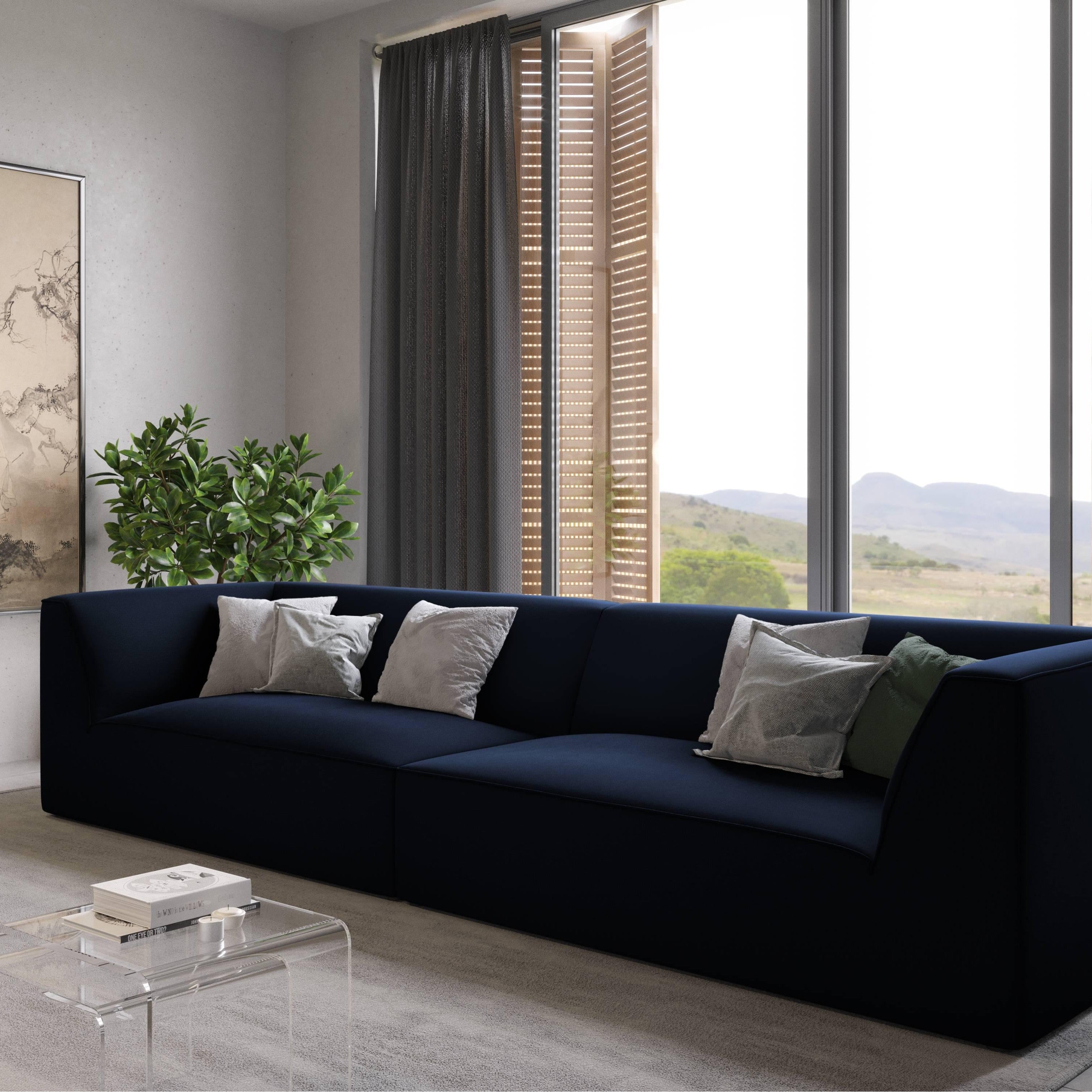 Windsor & Co Sao 4-zitsbank - Velvet - Koningsblauw