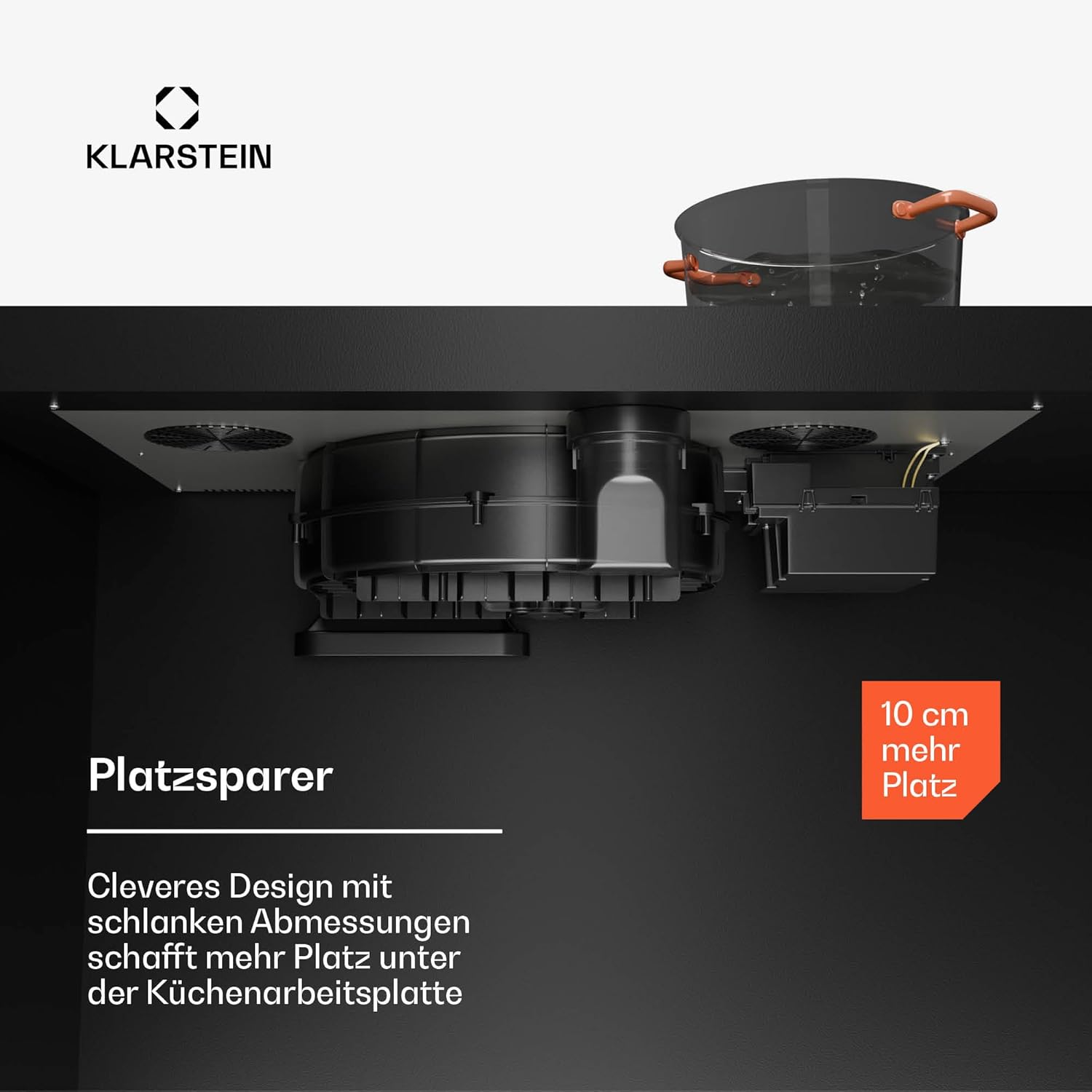 Klarstein AirJet FlexPro Induktionskochfeld Mit Dunstabzug - A++ Effizienz, 750 m³/h Luftstrom, 14 kW Leistung, 58 dB Leise, Touch-Steuerung, Flex-Zone, Anthrazit
