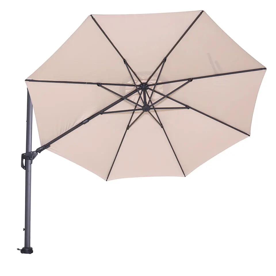 Garden Impressions Hawaii zweefparasol Ø350 cm - frame carbon black - doek ecru