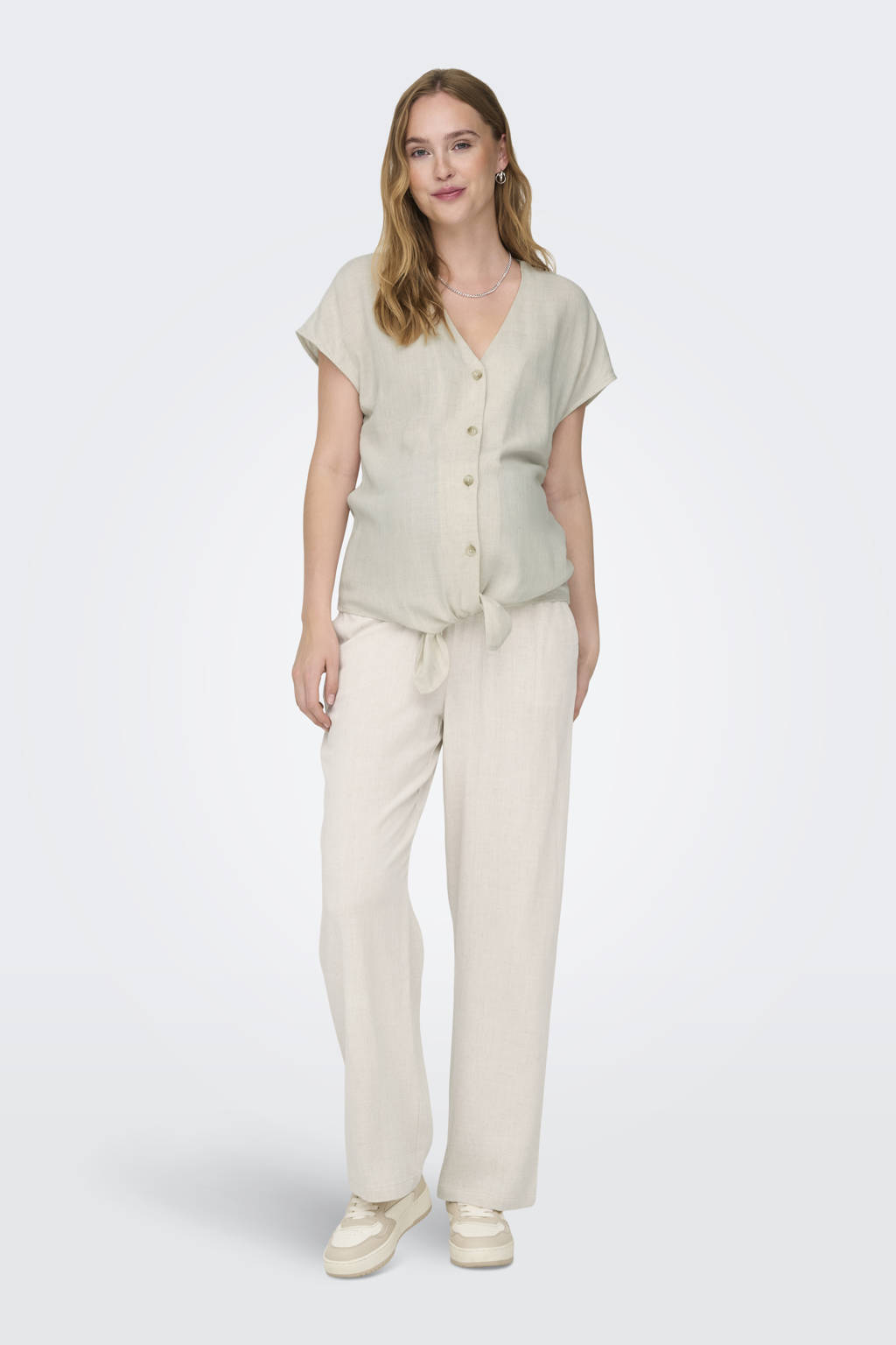 ONLY MATERNITY straight fit broek OLMSIESTA ecru