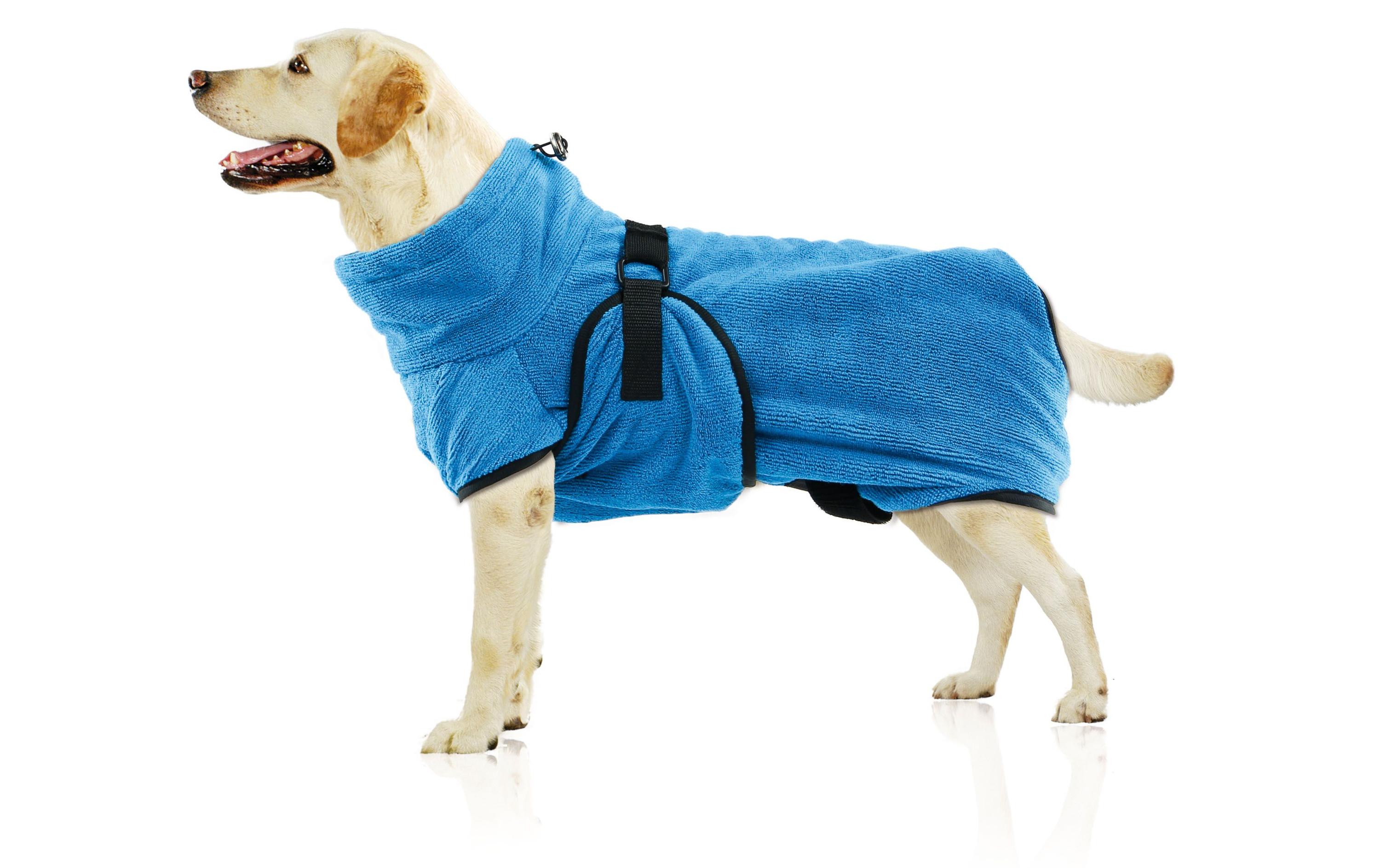 Bademantel Wety, XL, 58 cm, BlauHundebademäntel