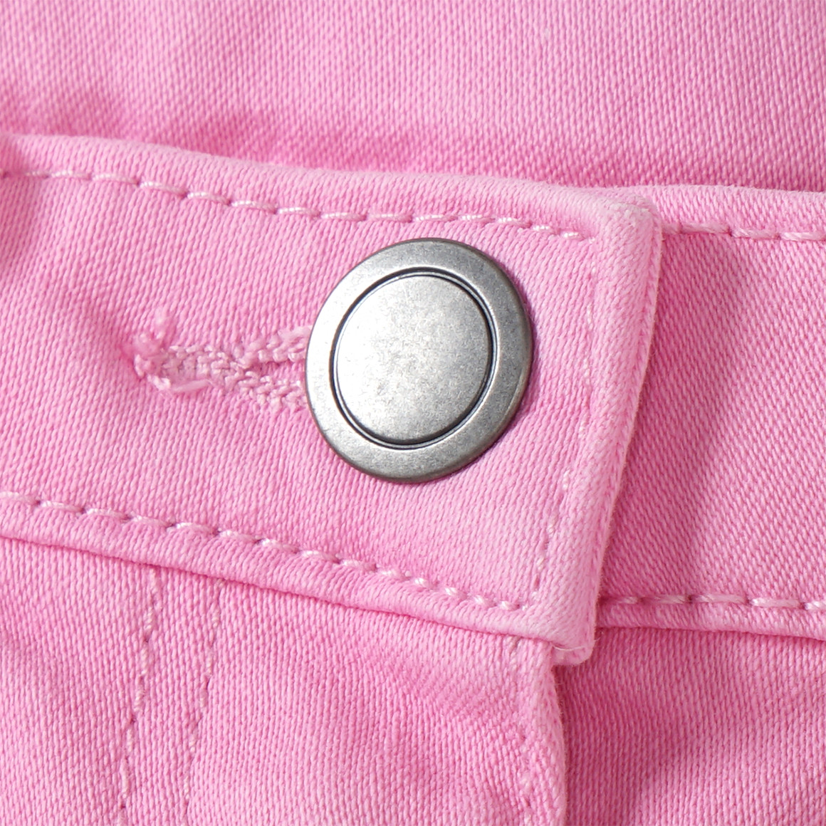 Famy 3 Mädchen Jeansshorts im Five-Pocket-Style rosa / weiss / blau