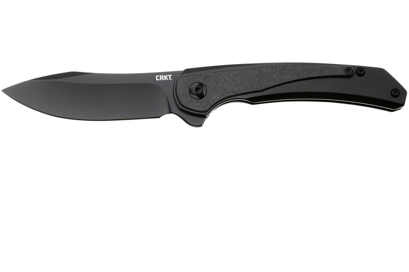 CRKT Padawan 6070CF, Black 14C28N, Black Stainless Steel, Carbon Fiber Overlay zakmes, Pedro Buzetti design