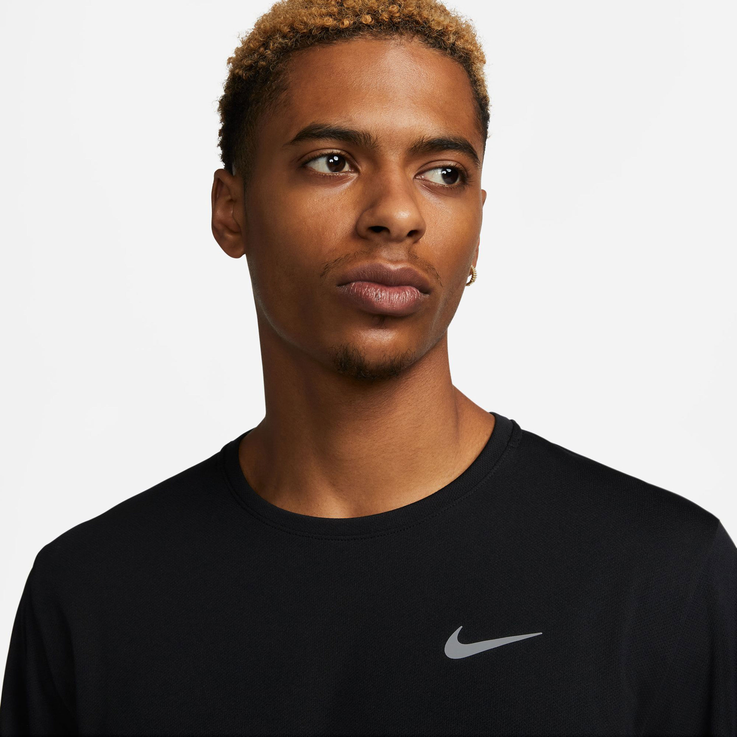 Nike Dri-Fit Miler Dri-Fit UV Miler Maillot De Course Hommes - Noir