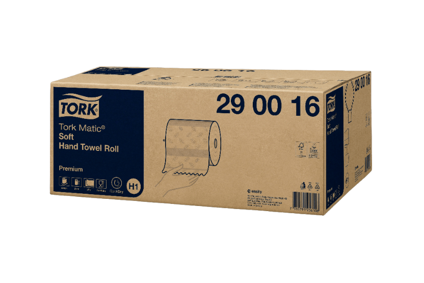 Tork Matic® H1 Zachte Handdoekrol 6x100 m Wit met Blauw Leaf Premium (