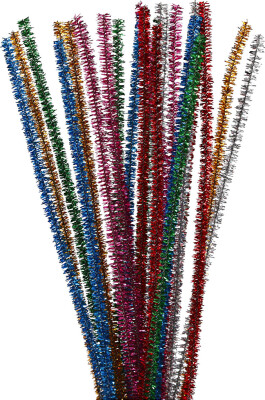 Piberensere - L 30 CM - B 6 MM - Glitter - Stærke Farver - 24 Stk