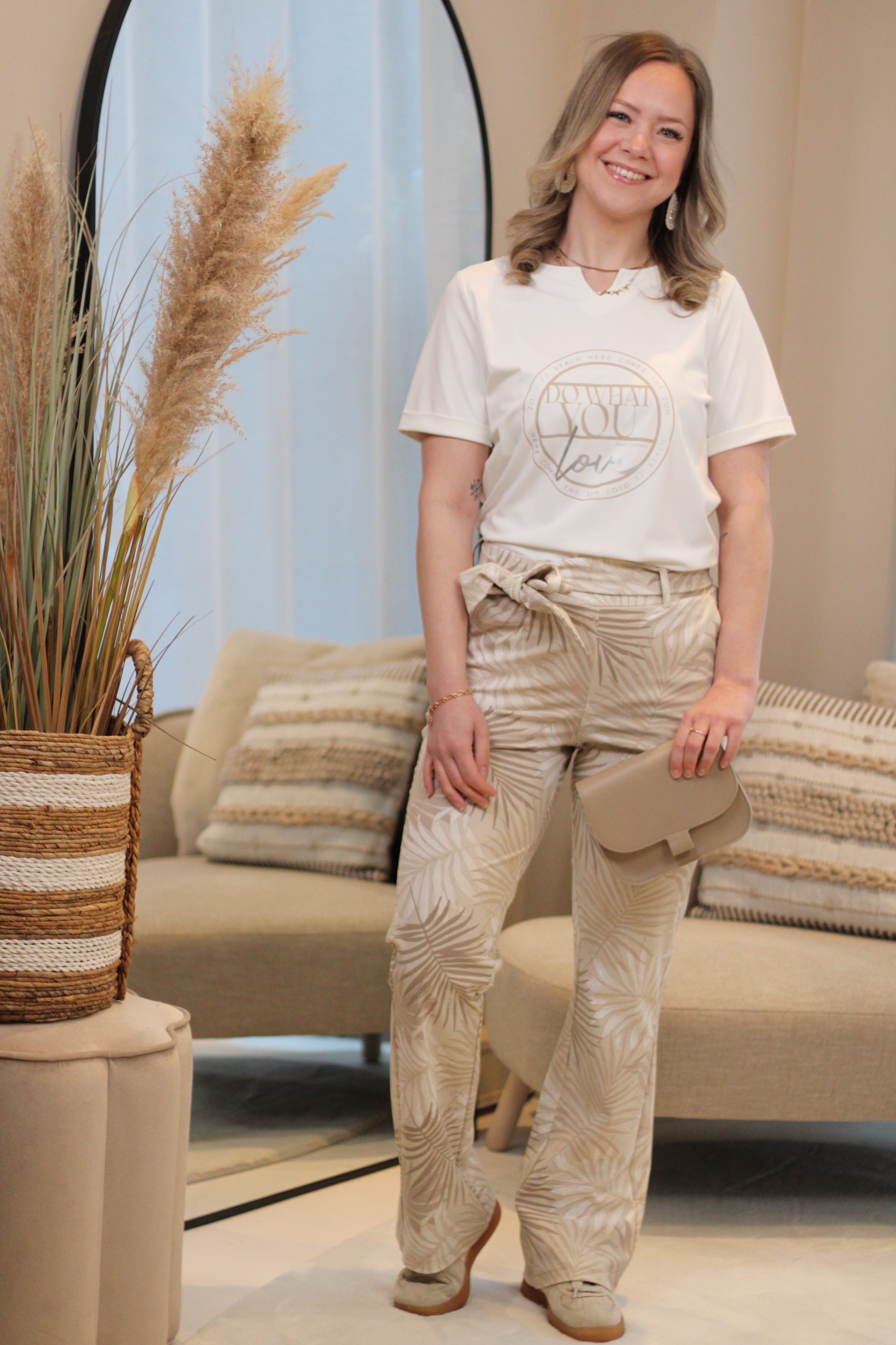 Zoso - Amee Printed Travel Pants - Sand