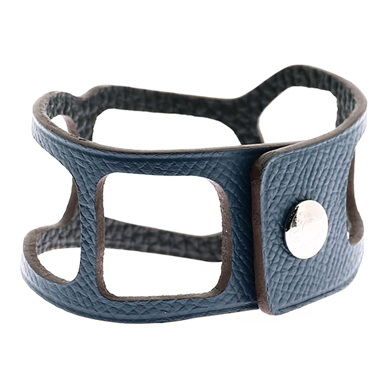 Hermès Bracelet réversible en Cuir marine/bleu/noir - Très bon état