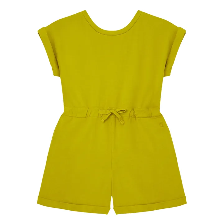 SMALLABLE BASICS Combi-Short Fille Coton Bio | Jaune vert