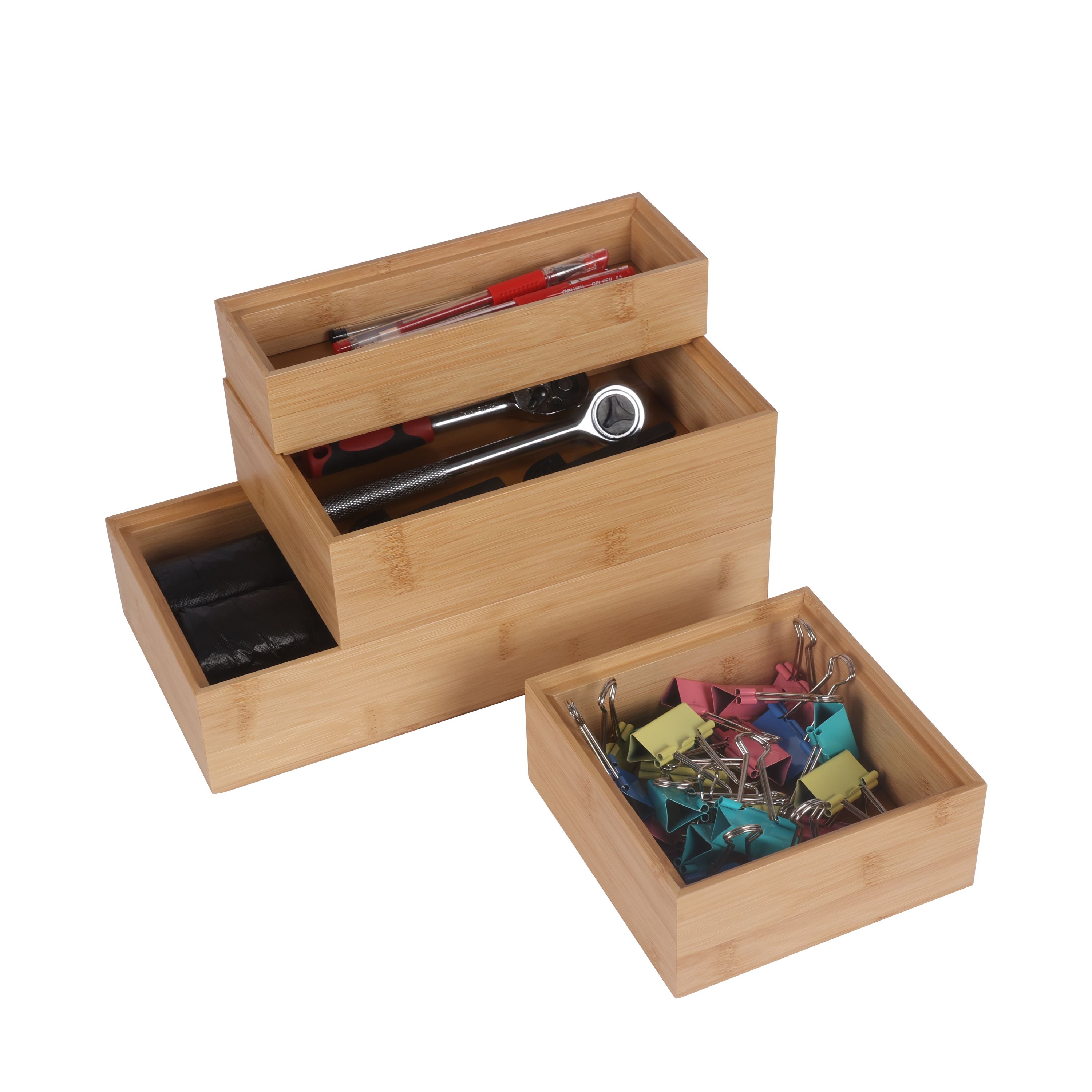 Aufbewahrungsbox Set Bambus 4-teilig
