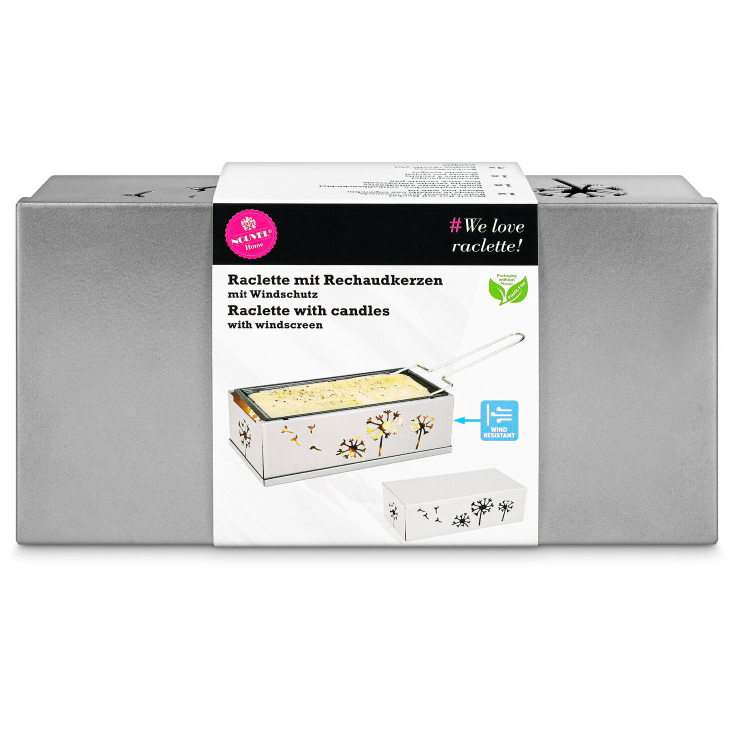 Raclette-Ofen mit Kerzen Pusteblume