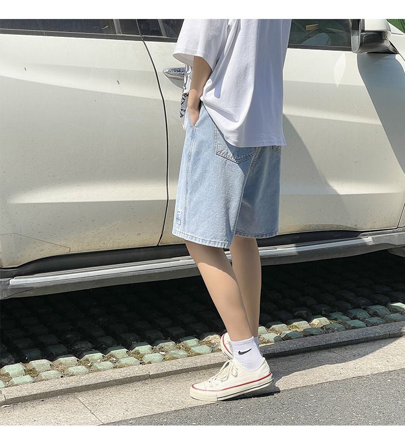 POSI - Uitgesneden denim shorts