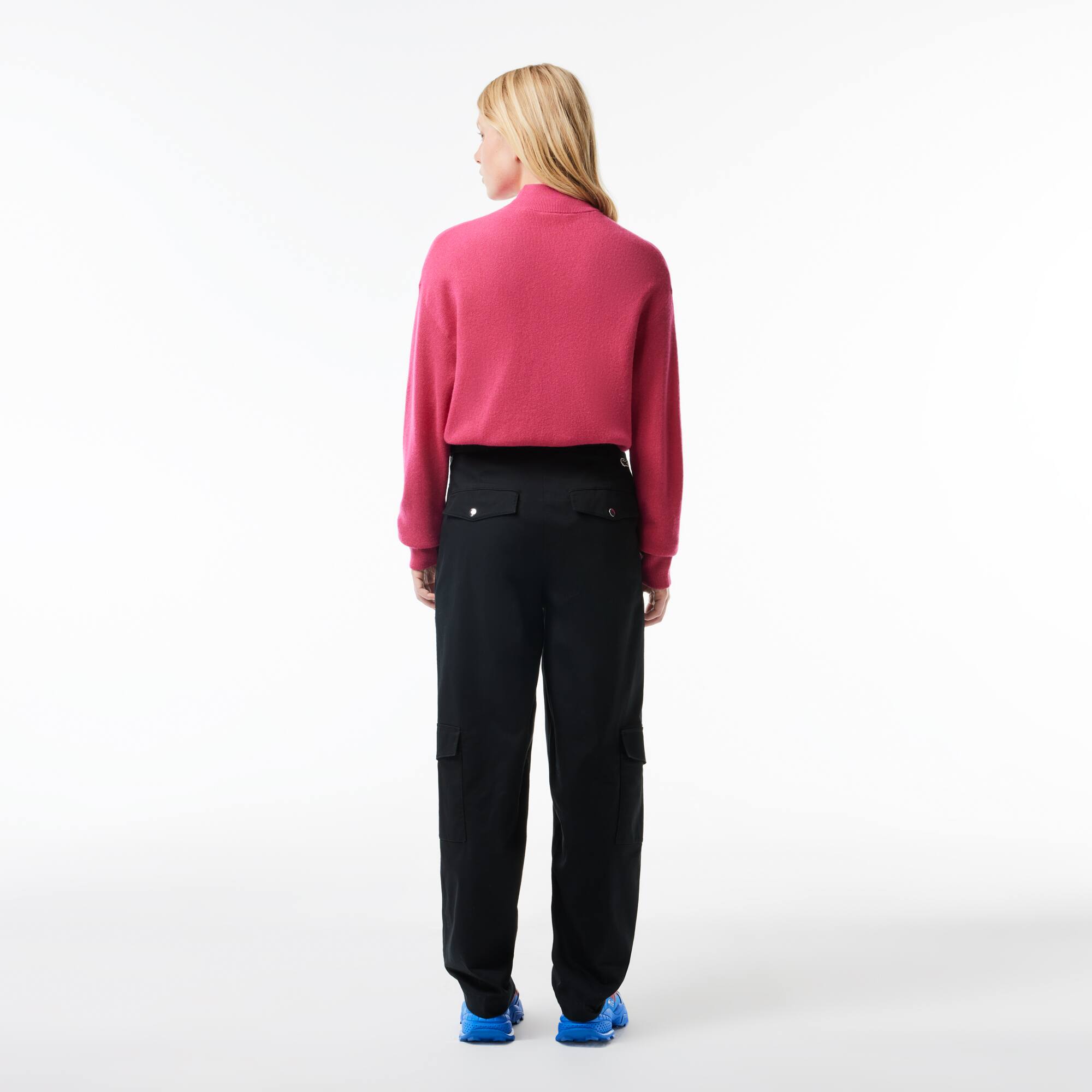 Cargohose aus Baumwoll-Gabardine mit Stretch Hosen & Shorts - Schwarz - Lacoste - Damen
