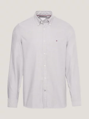 Camisa Oxford Slim Fit com Estampa de Bandeira
