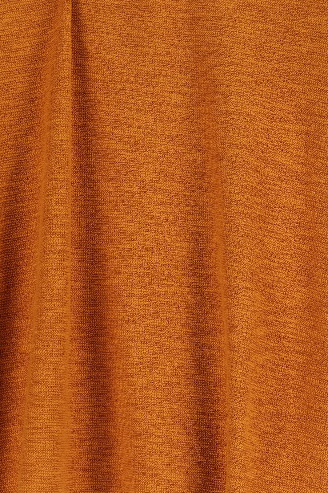 Okergeel T-shirt met knoopdetail