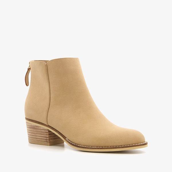 Blue Box beige dames enkellaarsjes met hak