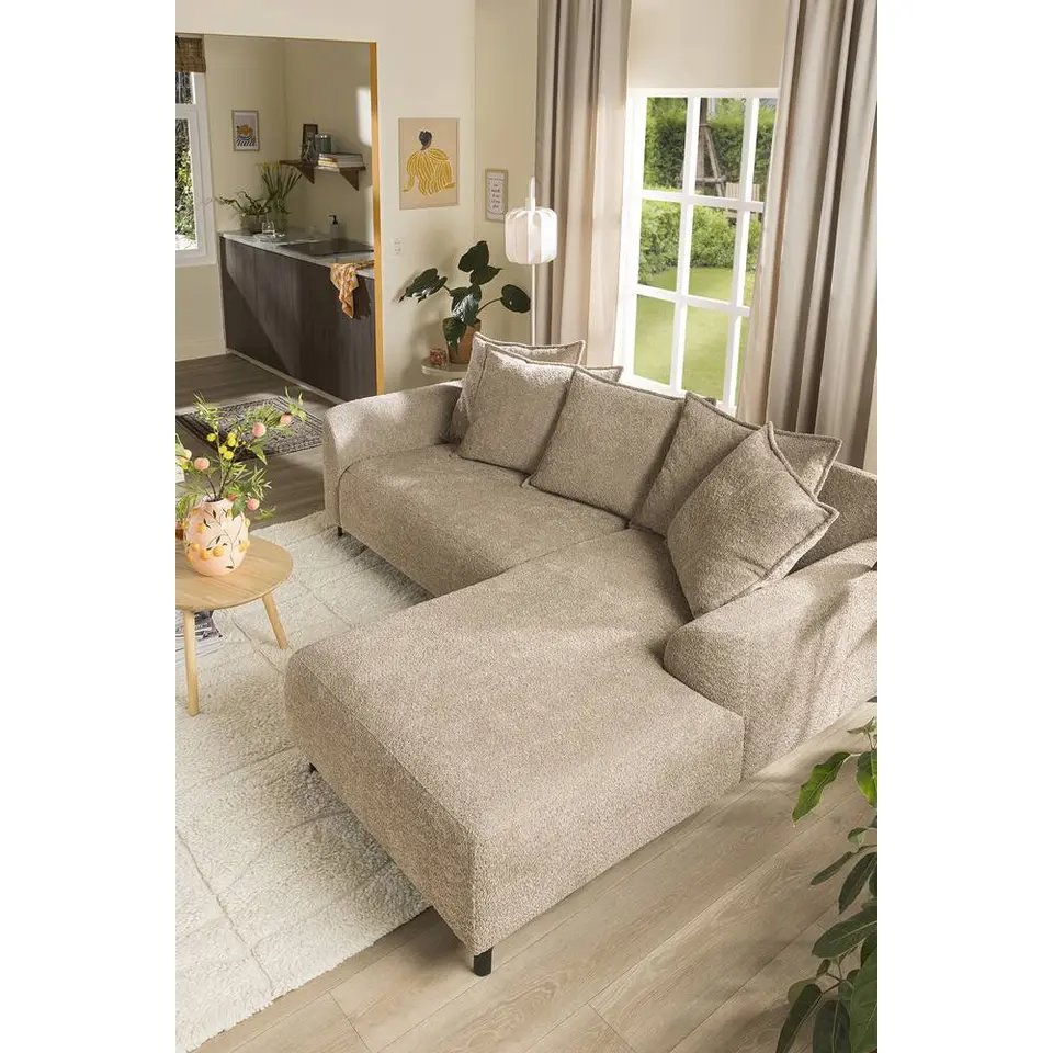 Bank Elsa met chaise longue rechts - taupe