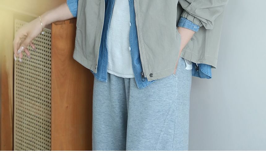 Cotton & Casual - Effen jack met opstaande kraag en rits