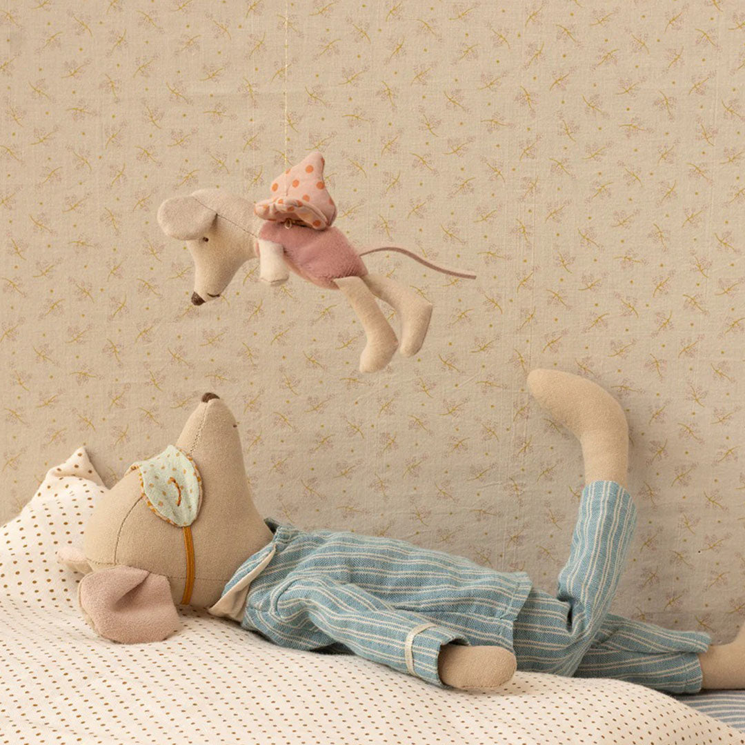 maileg knuffelmuis kleine fee - rose - 11 cm