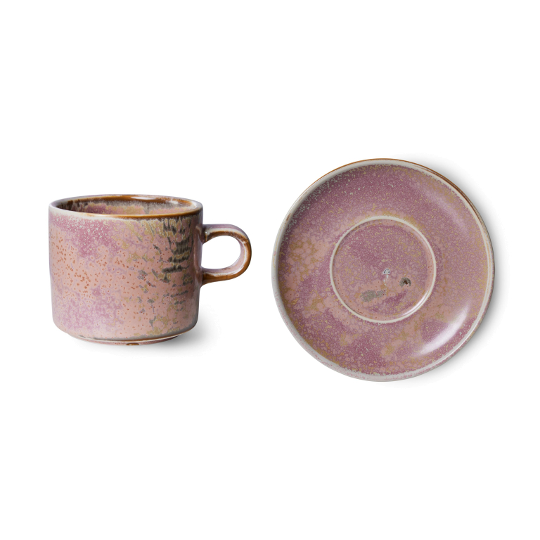 HKliving Chef Ceramic kop en schotel rustic blue