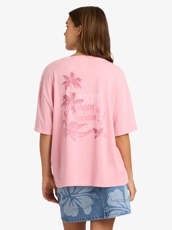 Talloversize Washed T-Shirt à manches courtes Rose Femme