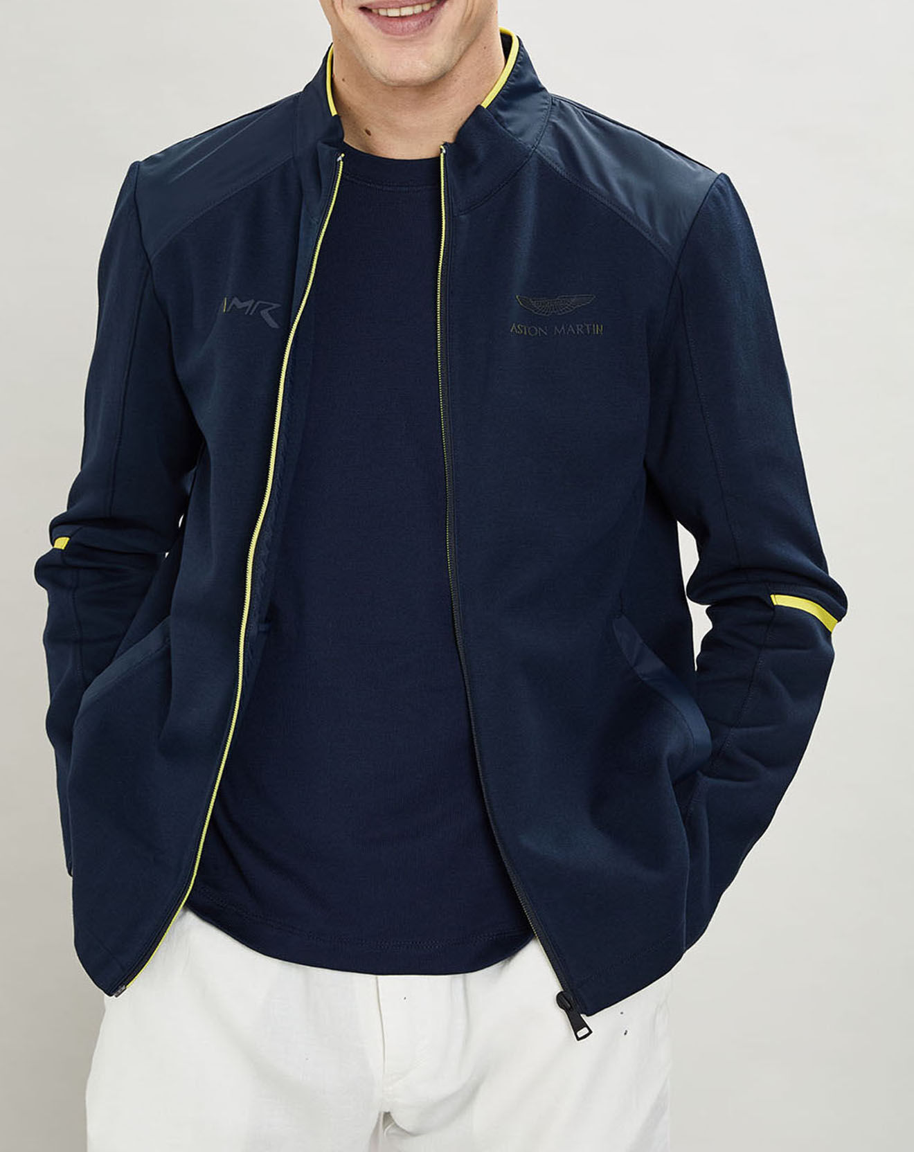 Hackett London Gilet zippé Aston Martin Racing bleu marine