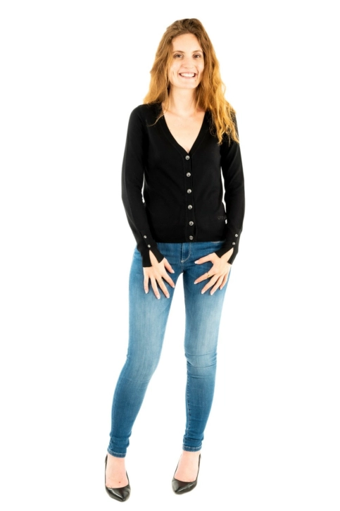 gilets cardigans guess jeans zena cardi jblk jet black a996