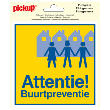 Pickup Pictogram Vinyl 15x15cm Attentie Buurtpreventie