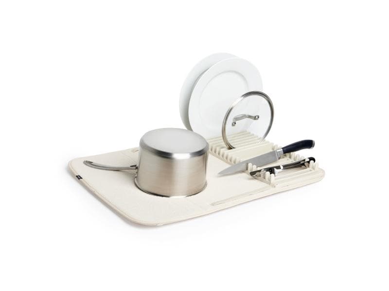 Umbra Abtropfmatte Udry faltbar, Beige Faltbare Geschirr-Trocknungsmatte