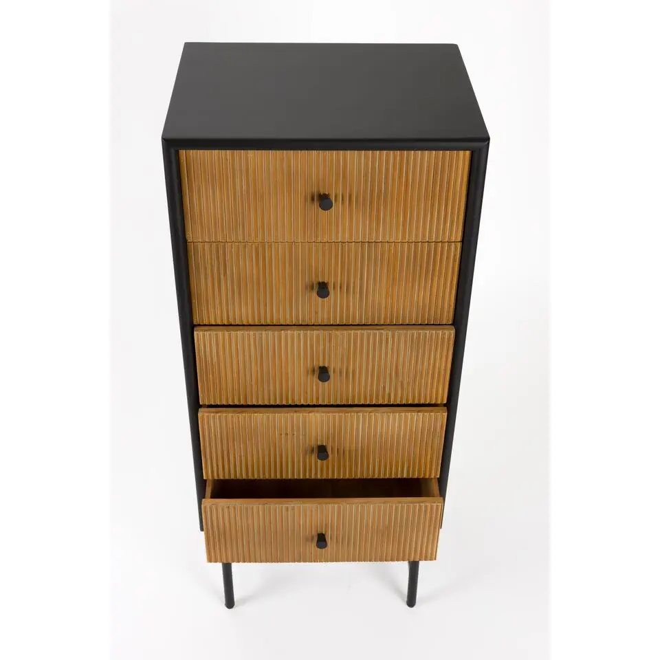 Housecraft Living Coztilla Kast/ Opbergkast Hoog Zwart/ Bruin