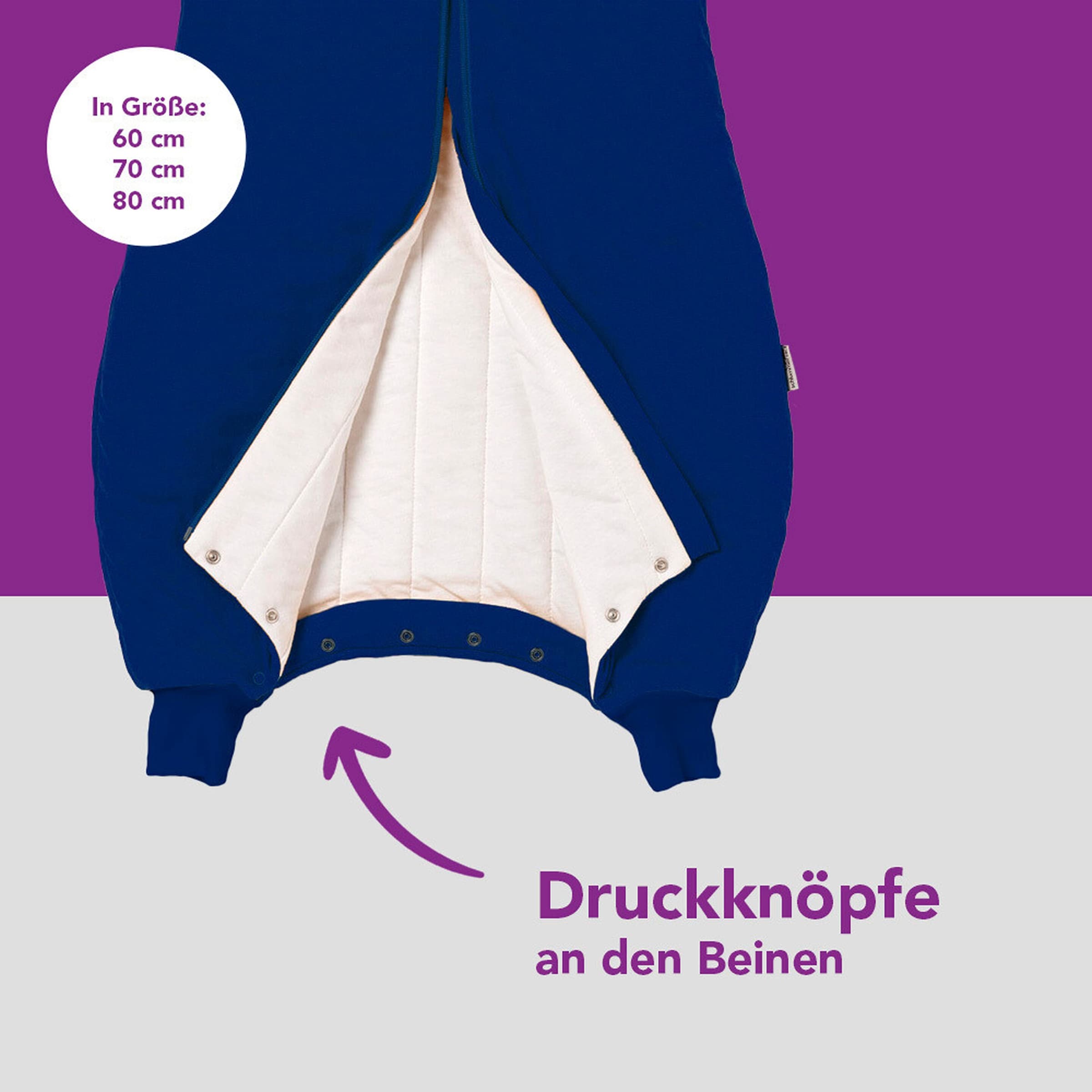schlummersack Schlafsack mit Füßen 2.5 Tog Dunkelblau