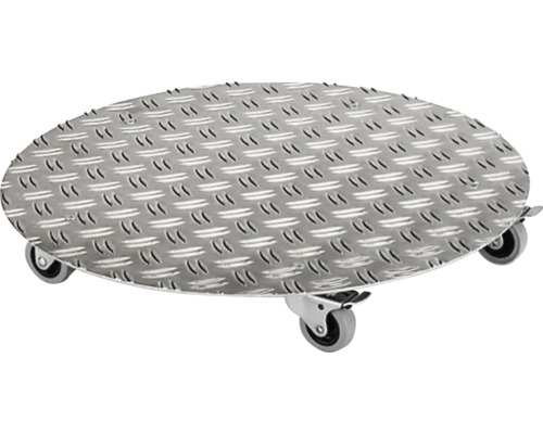 Siena Garden plantenwagen Ø 30 H 7,3 cm metaal rond zilver