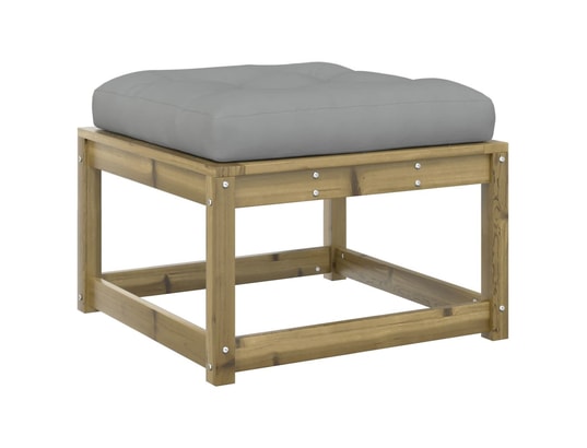 VIDAXL - Pouf Repose-pied de jardin avec coussins bois de pin imprégné